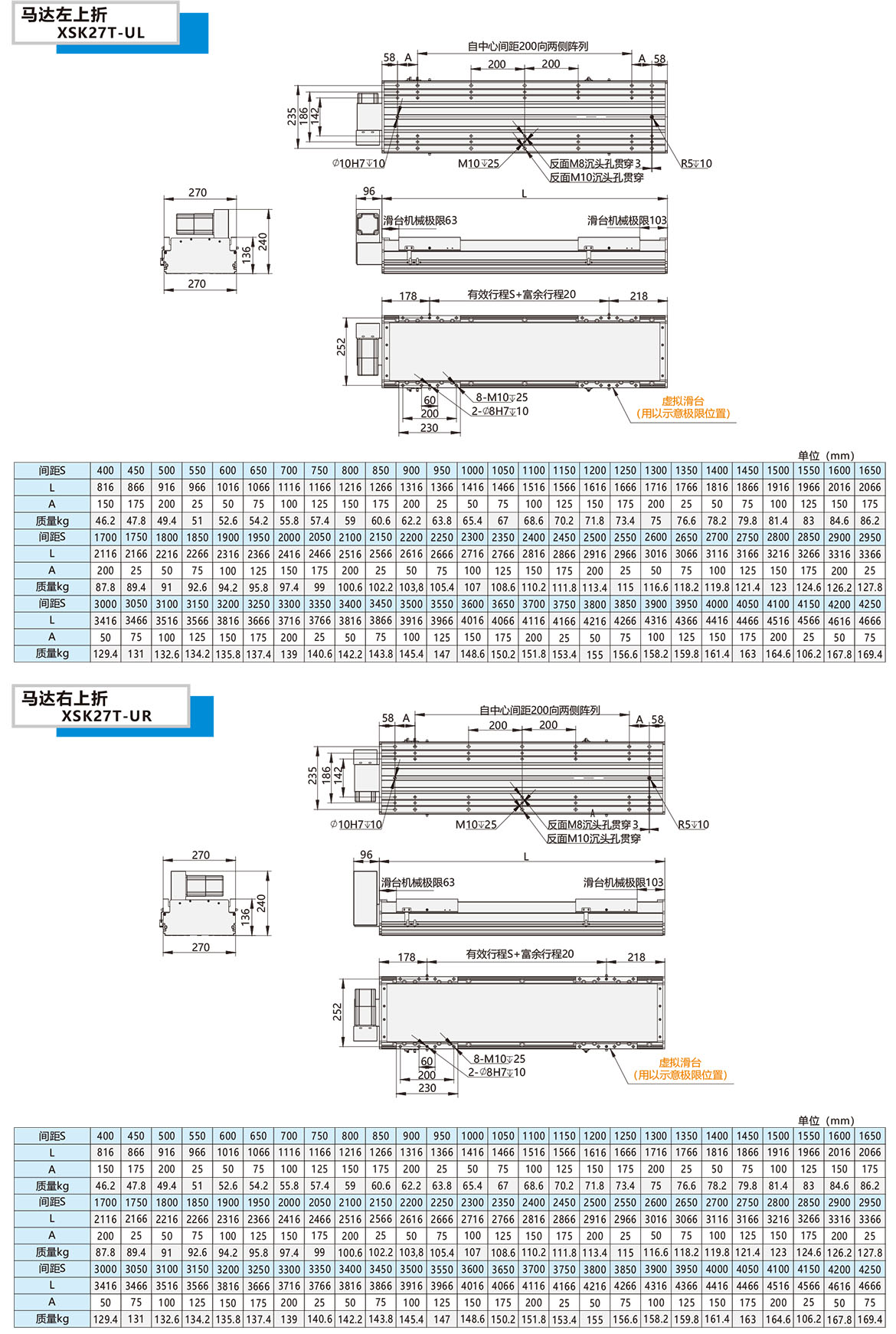 同步带直线模组XSK-27T