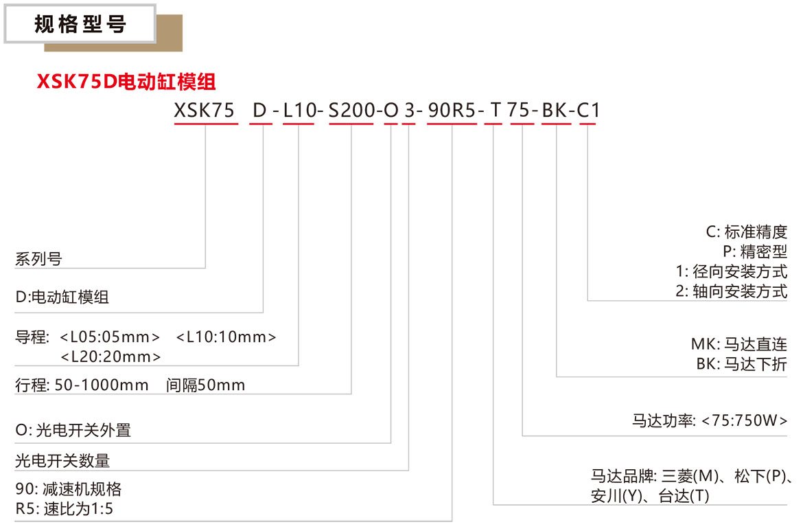 电动缸模组XSK-75D