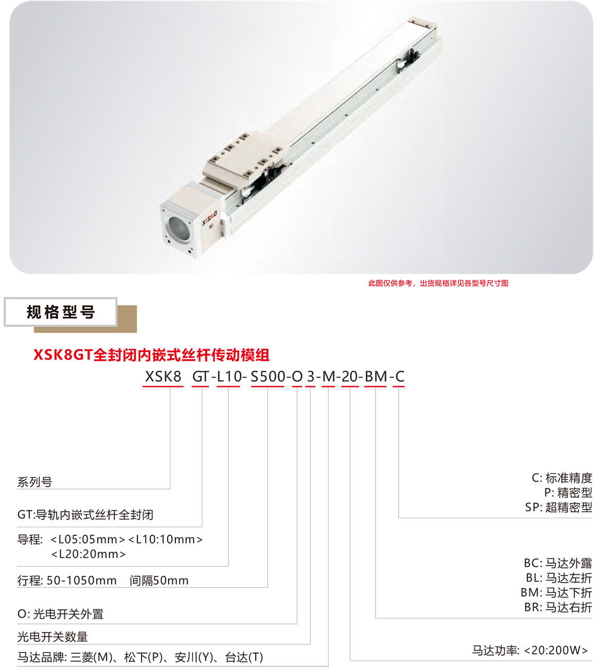 全封闭内嵌丝杆模组XSK-8GT