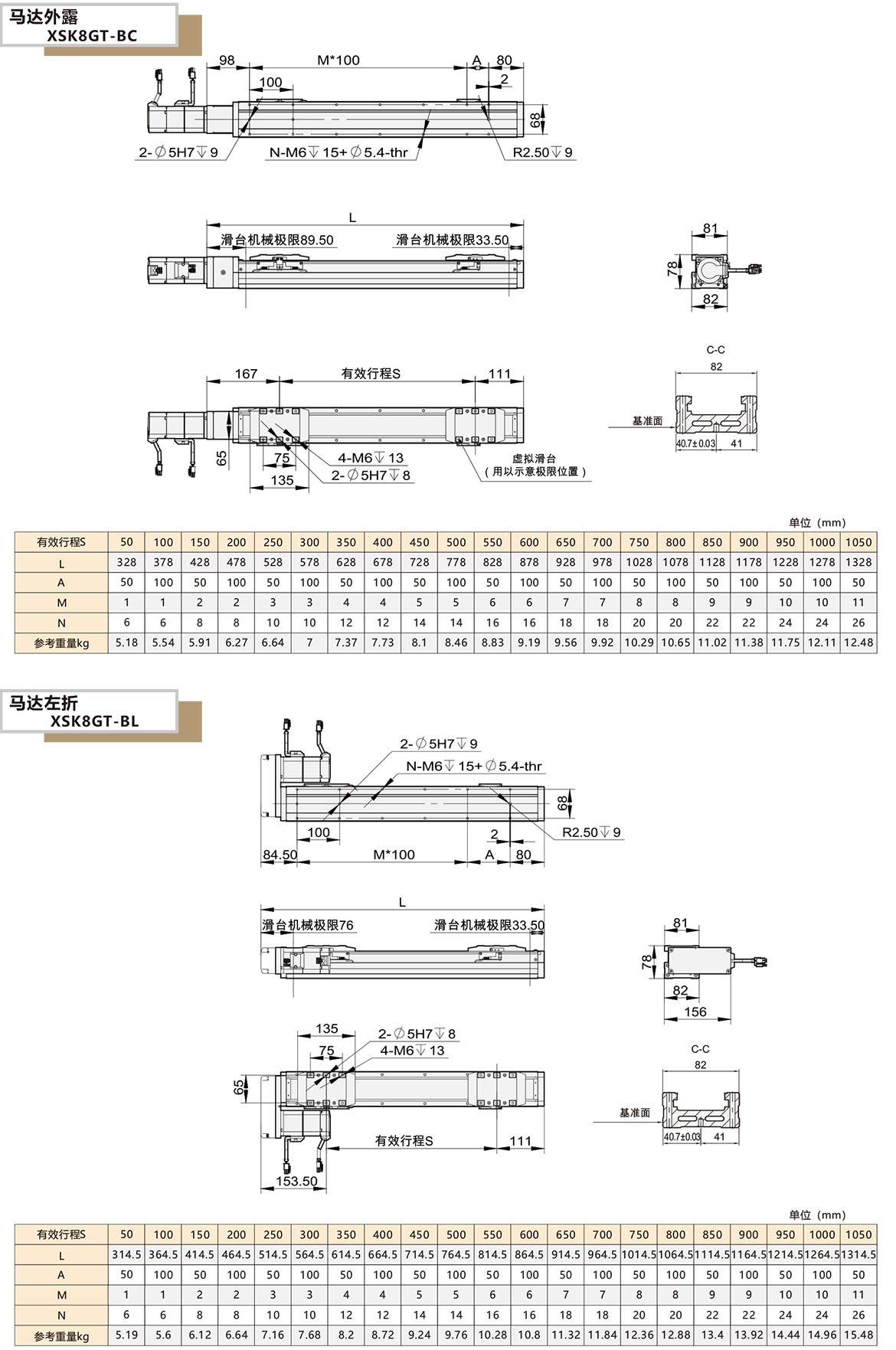 全封闭内嵌丝杆模组XSK-8GT