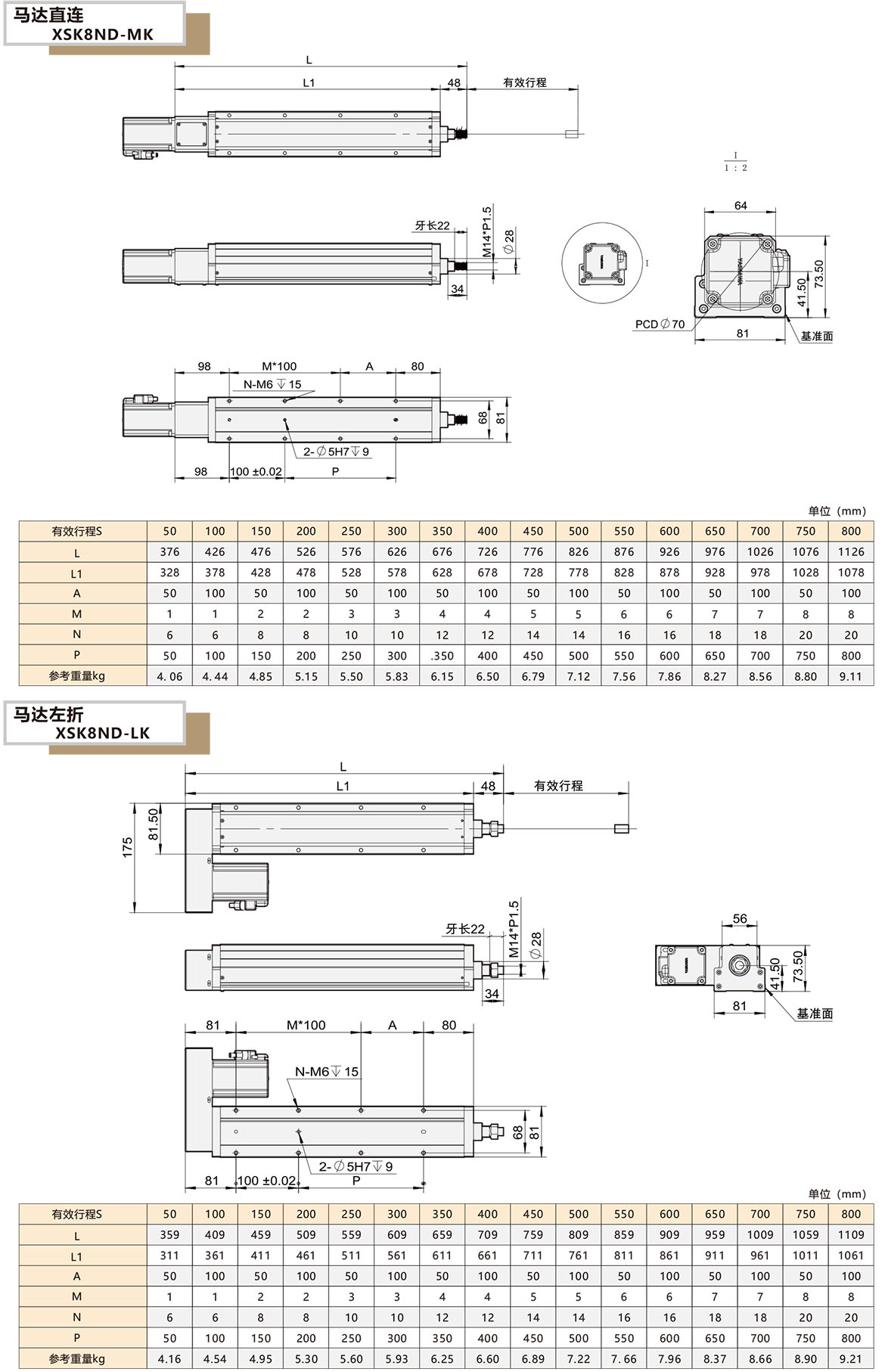 内嵌电缸模组XSK-8ND