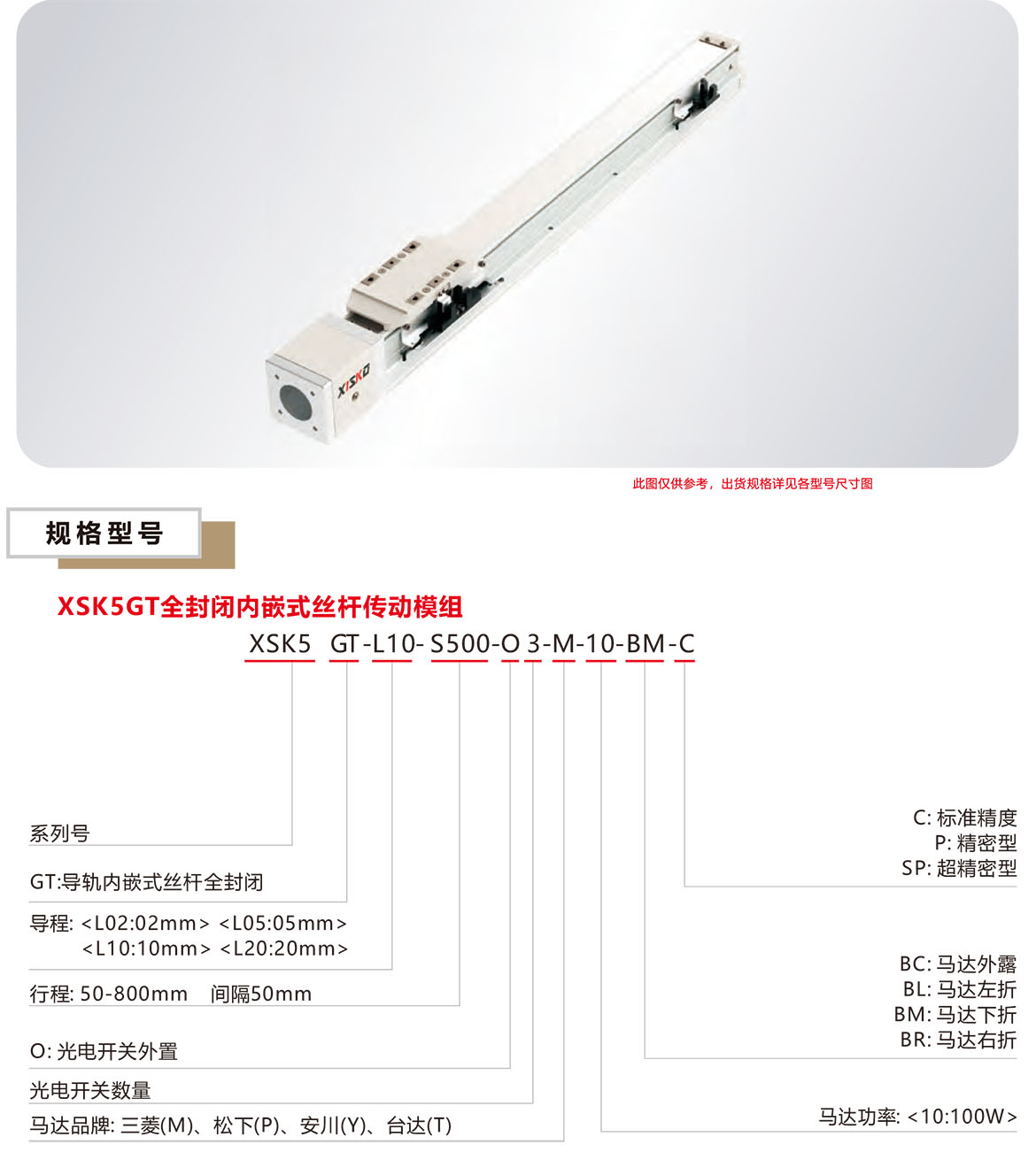 全封闭内嵌丝杆模组XSK-5GT